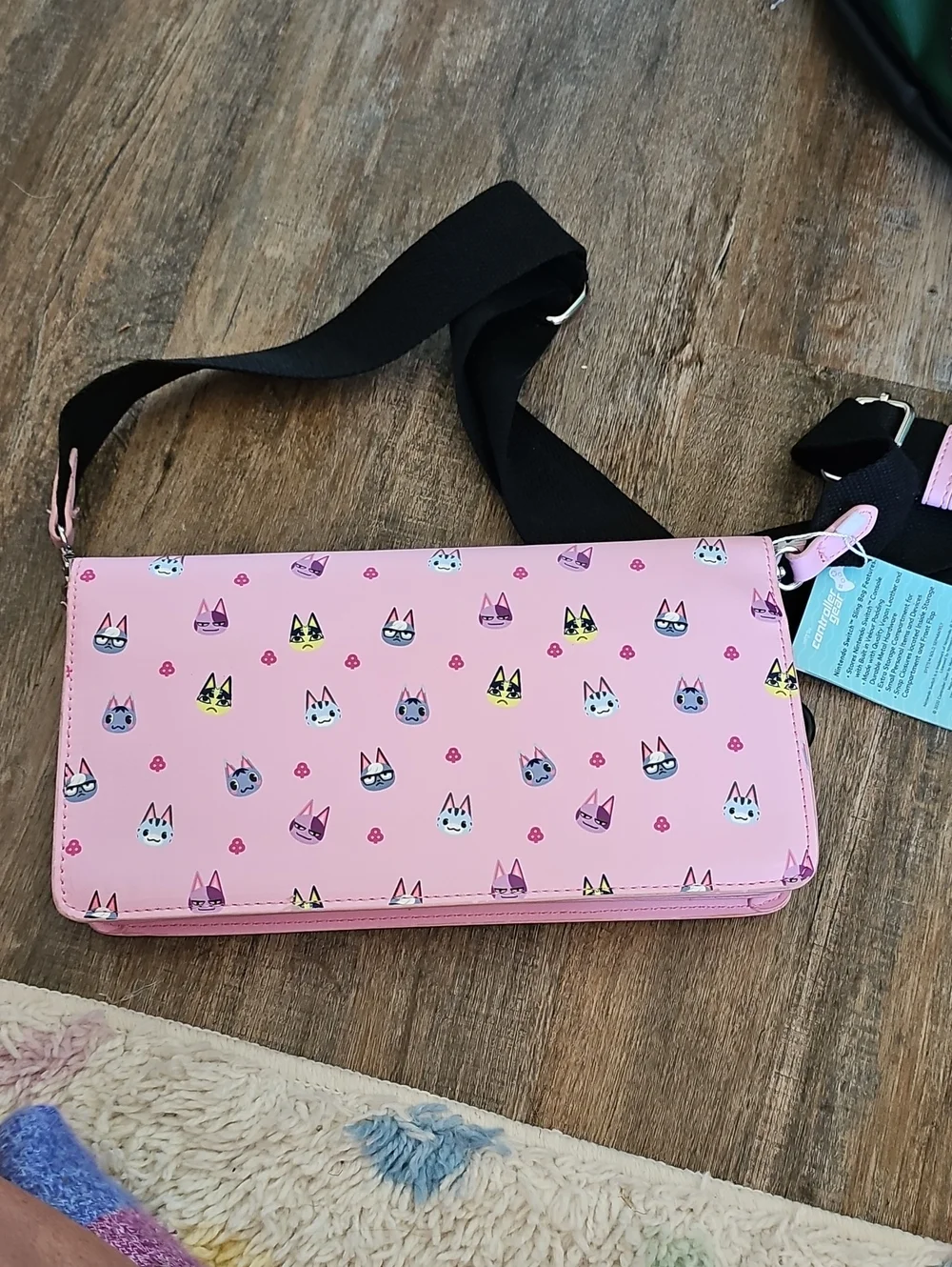 Nintendo Switch Lite Crossbody Carrying Case - Pink Animal Faces